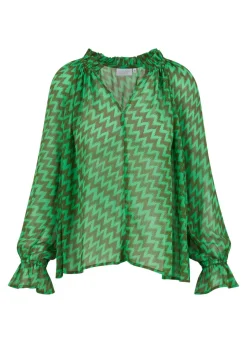 Kvinde Coster Copenhagen Skjorter Og Bluser^Bluse I Zig Zag Print