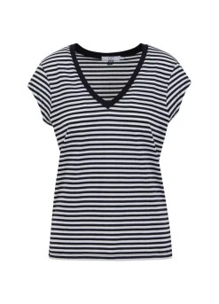 Kvinde Coster Copenhagen T-Shirts^Cc Heart Basis Stribet V-Hals T-Shirt