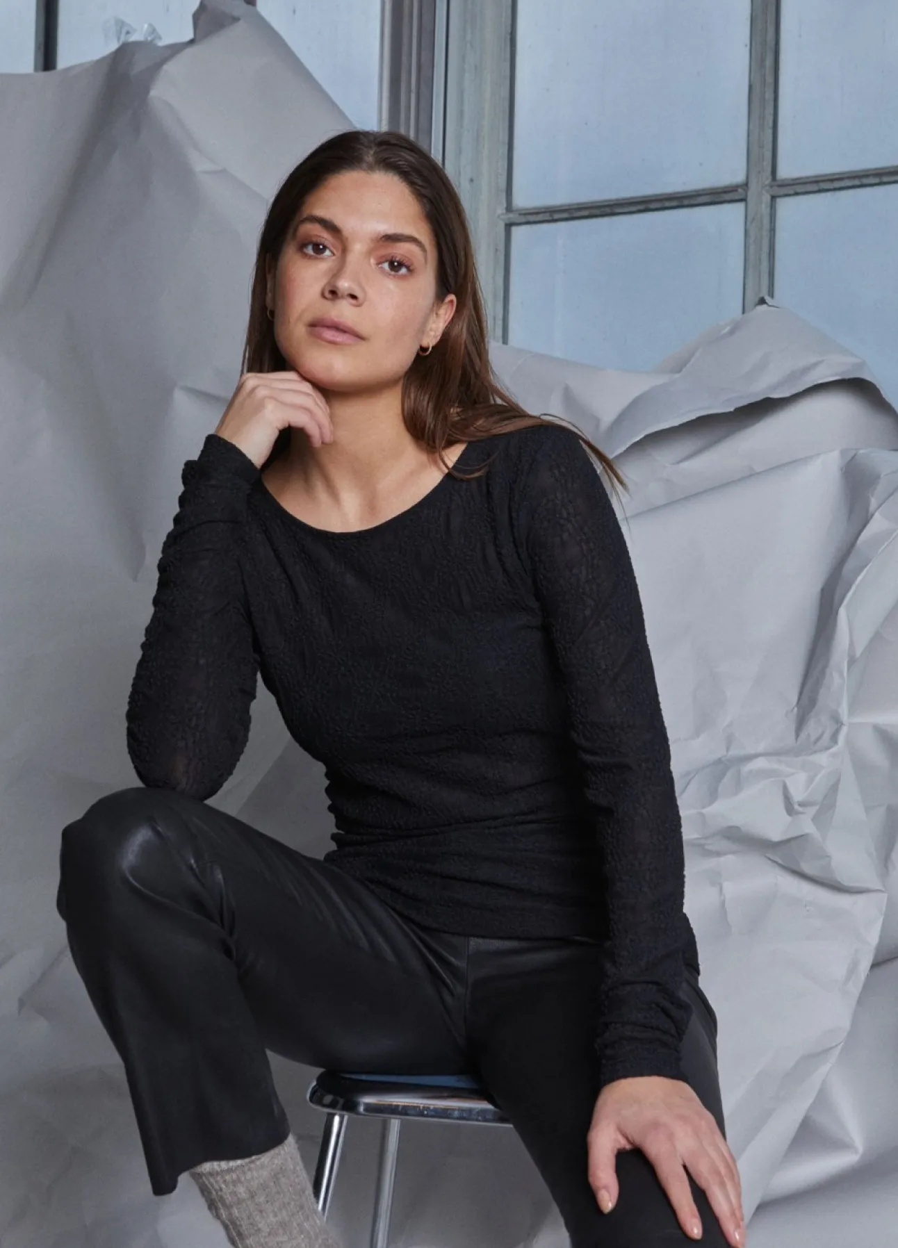 Kvinde Coster Copenhagen Bukser^Cc Heart Cropped Læderleggings