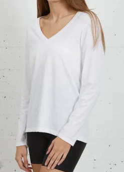 Kvinde Coster Copenhagen T-Shirts^Cc Heart Langaermet T-Shirt M. V-Hals