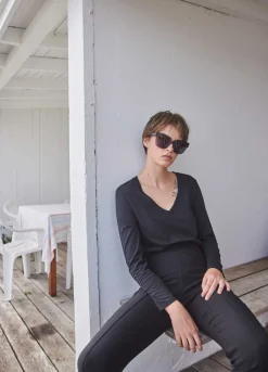 Kvinde Coster Copenhagen T-Shirts^Cc Heart Langaermet T-Shirt M. V-Hals