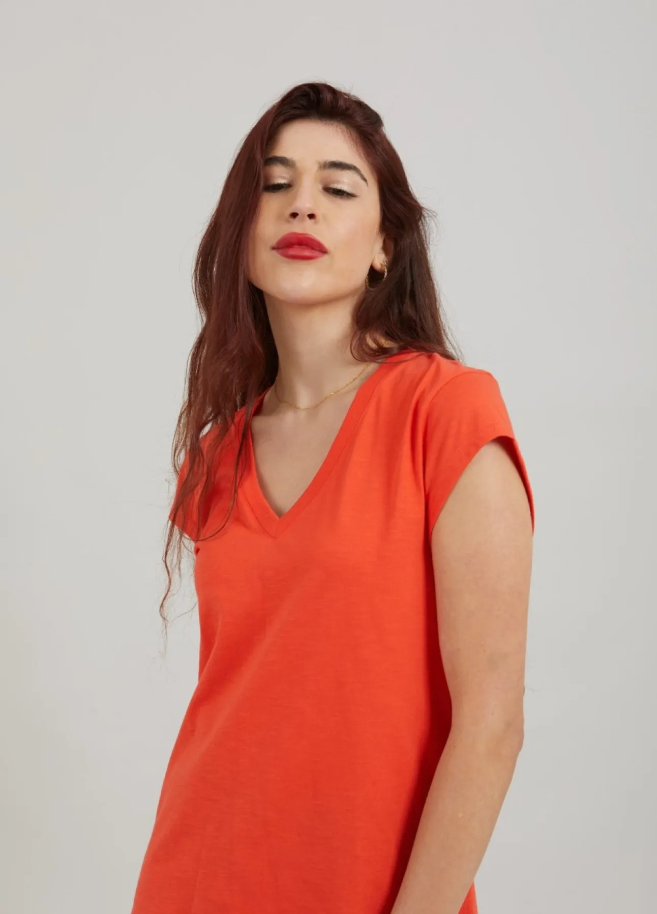 Kvinde Coster Copenhagen T-Shirts^Cc Heart T-Shirt Med V-Hals