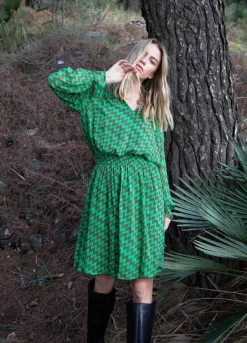 Kvinde Coster Copenhagen Kjoler^Kjole I Zig Zag Ikat Print
