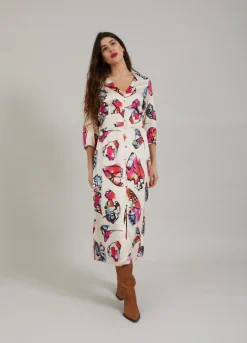 Kvinde Coster Copenhagen Kjoler^Kjole M. Knapper Og Butterfly Print