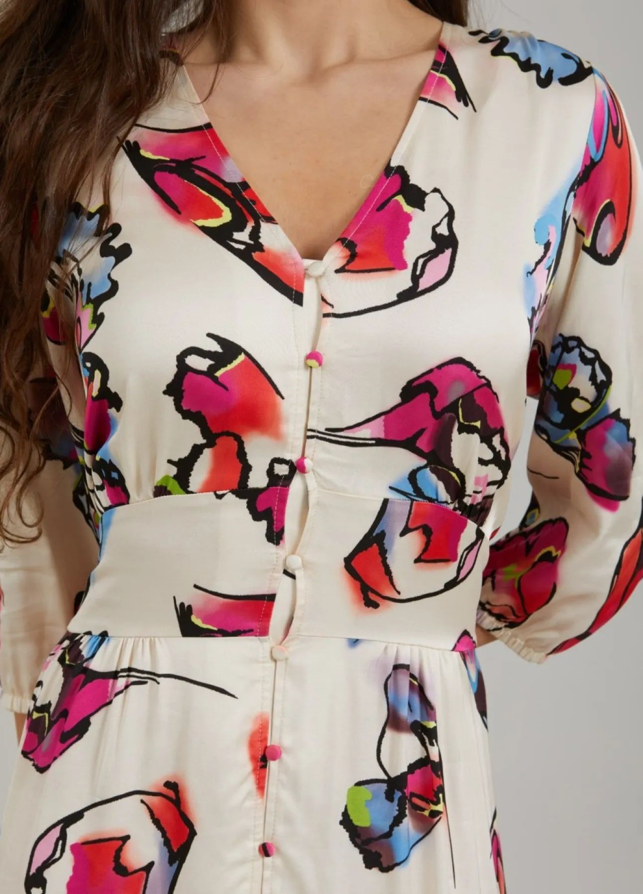 Kvinde Coster Copenhagen Kjoler^Kjole M. Knapper Og Butterfly Print
