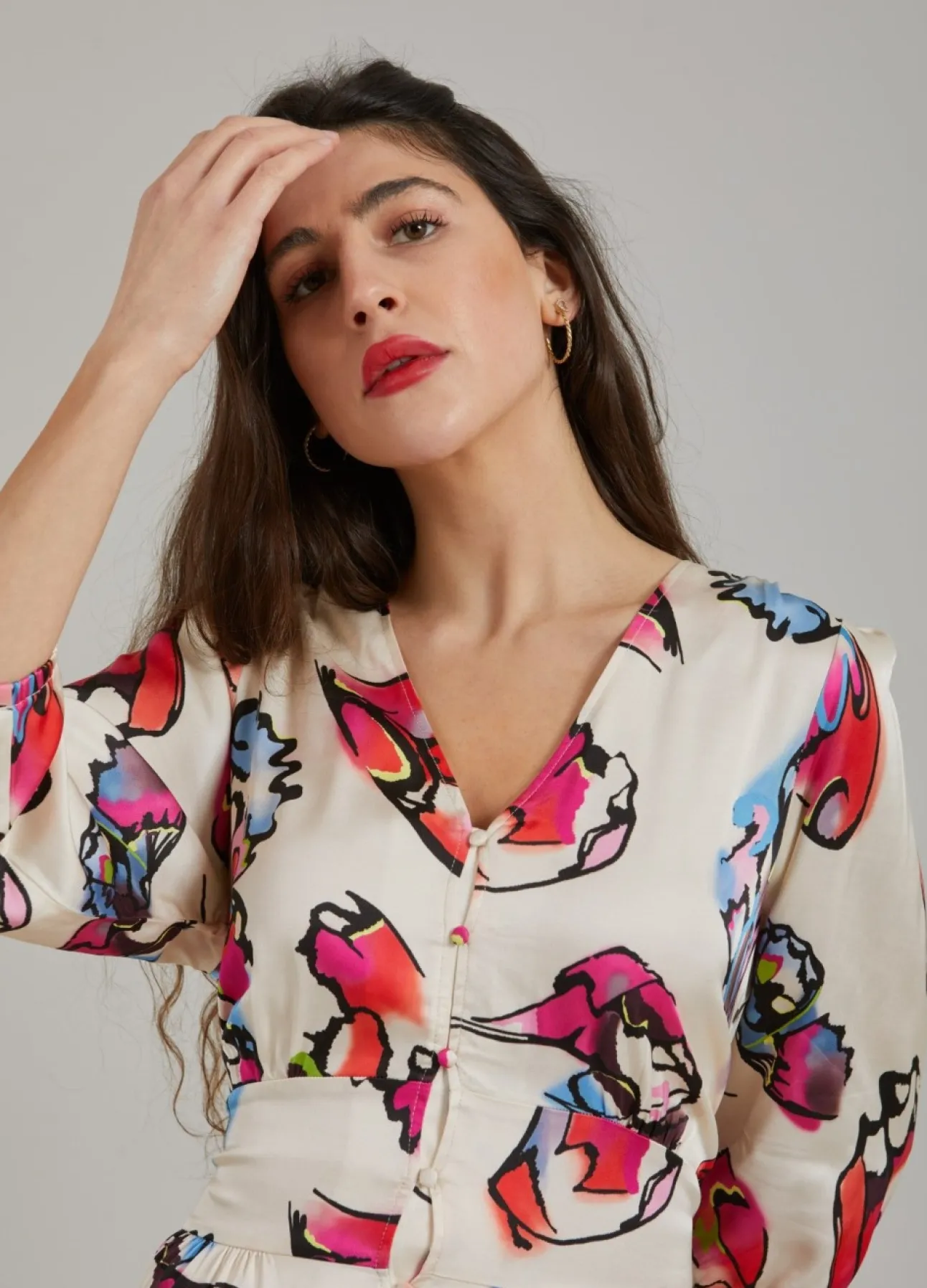Kvinde Coster Copenhagen Kjoler^Kjole M. Knapper Og Butterfly Print
