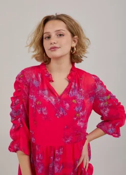 Kvinde Coster Copenhagen Kjoler^Kort Kjole M. Feather Bloom Print
