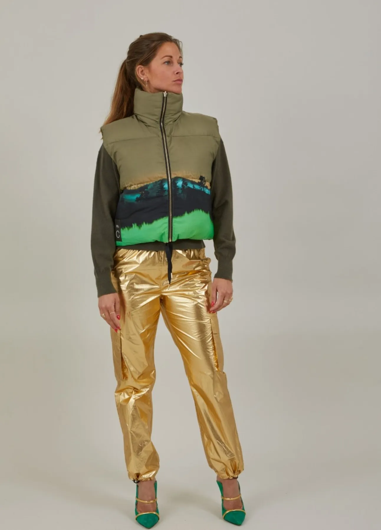 Kvinde Coster Copenhagen Jakker Og Frakker^Kort Vest I Magic Forest Print