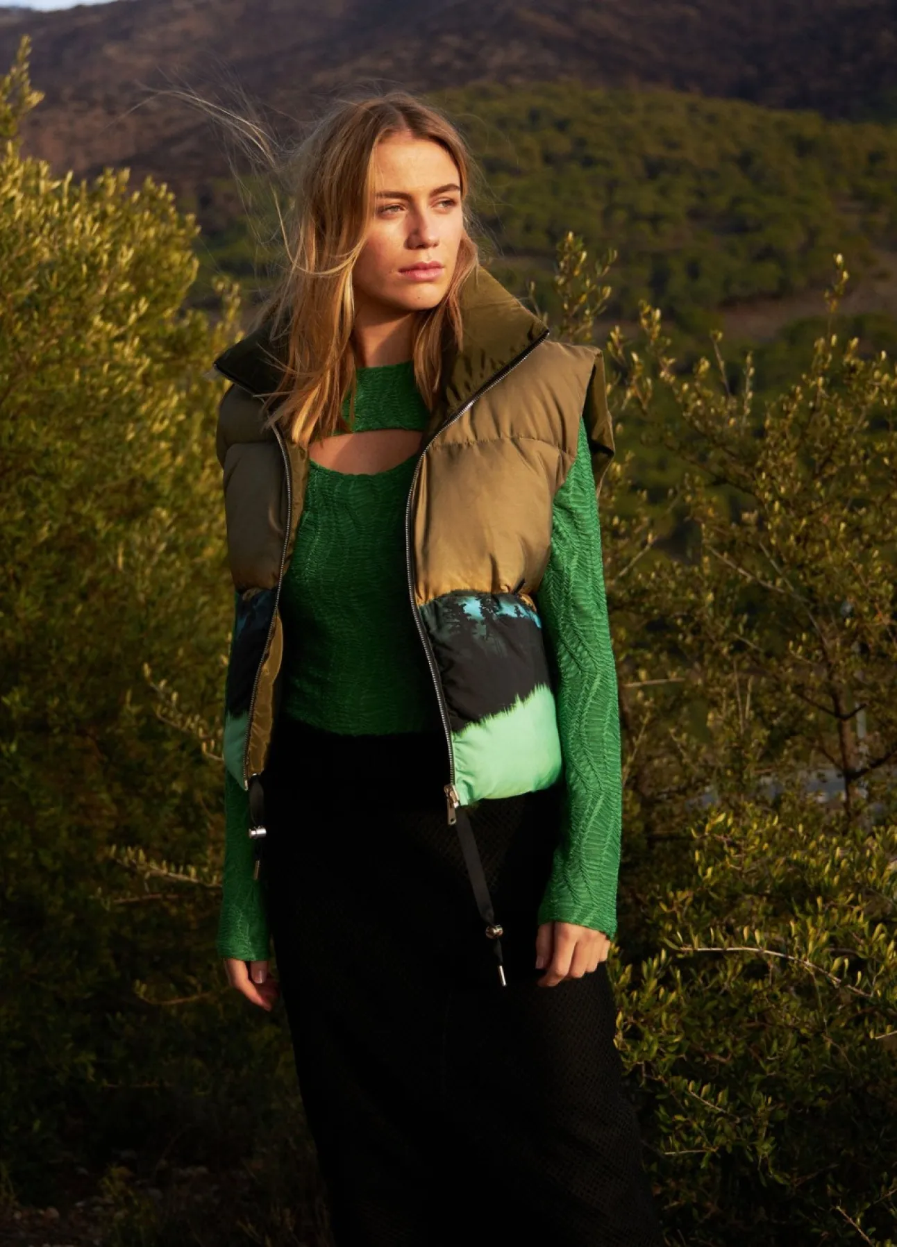 Kvinde Coster Copenhagen Jakker Og Frakker^Kort Vest I Magic Forest Print