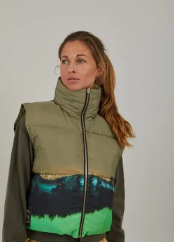 Kvinde Coster Copenhagen Jakker Og Frakker^Kort Vest I Magic Forest Print
