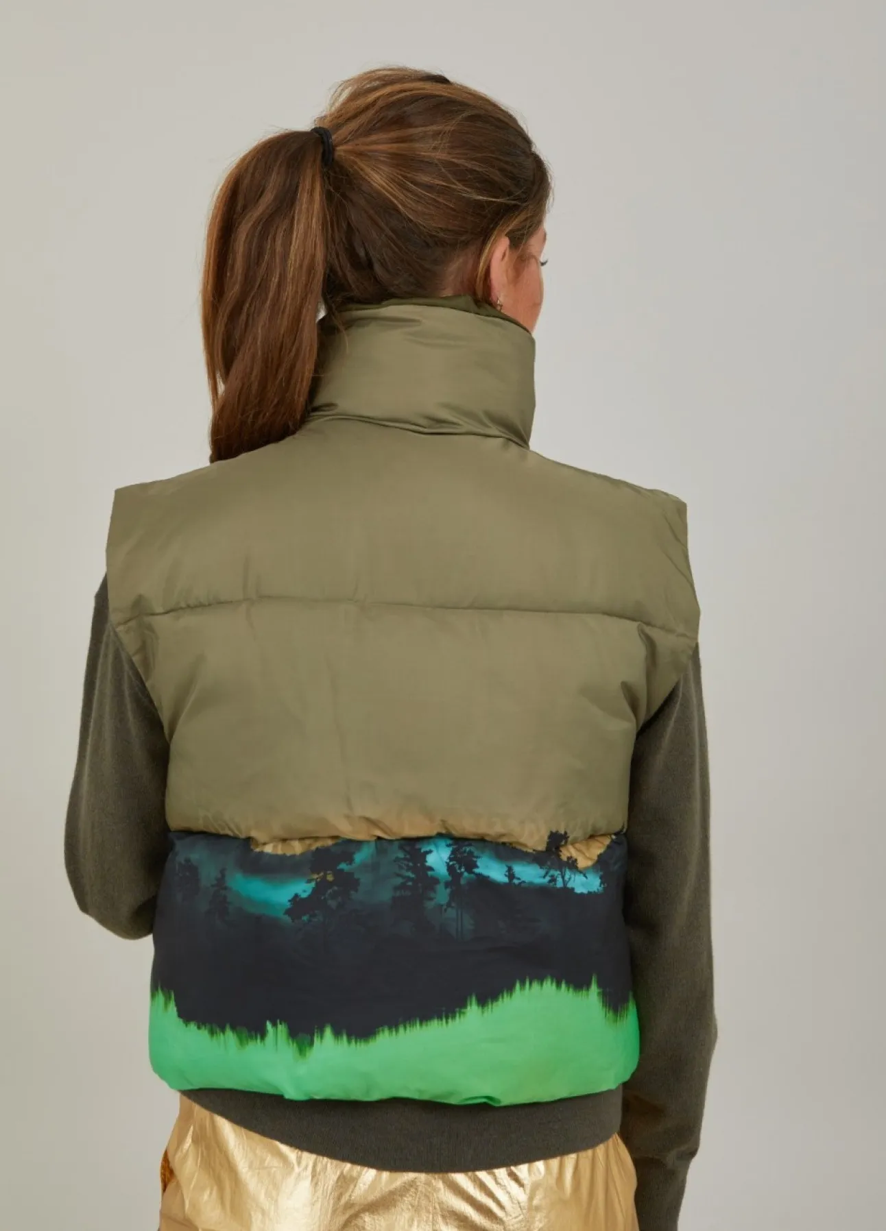 Kvinde Coster Copenhagen Jakker Og Frakker^Kort Vest I Magic Forest Print