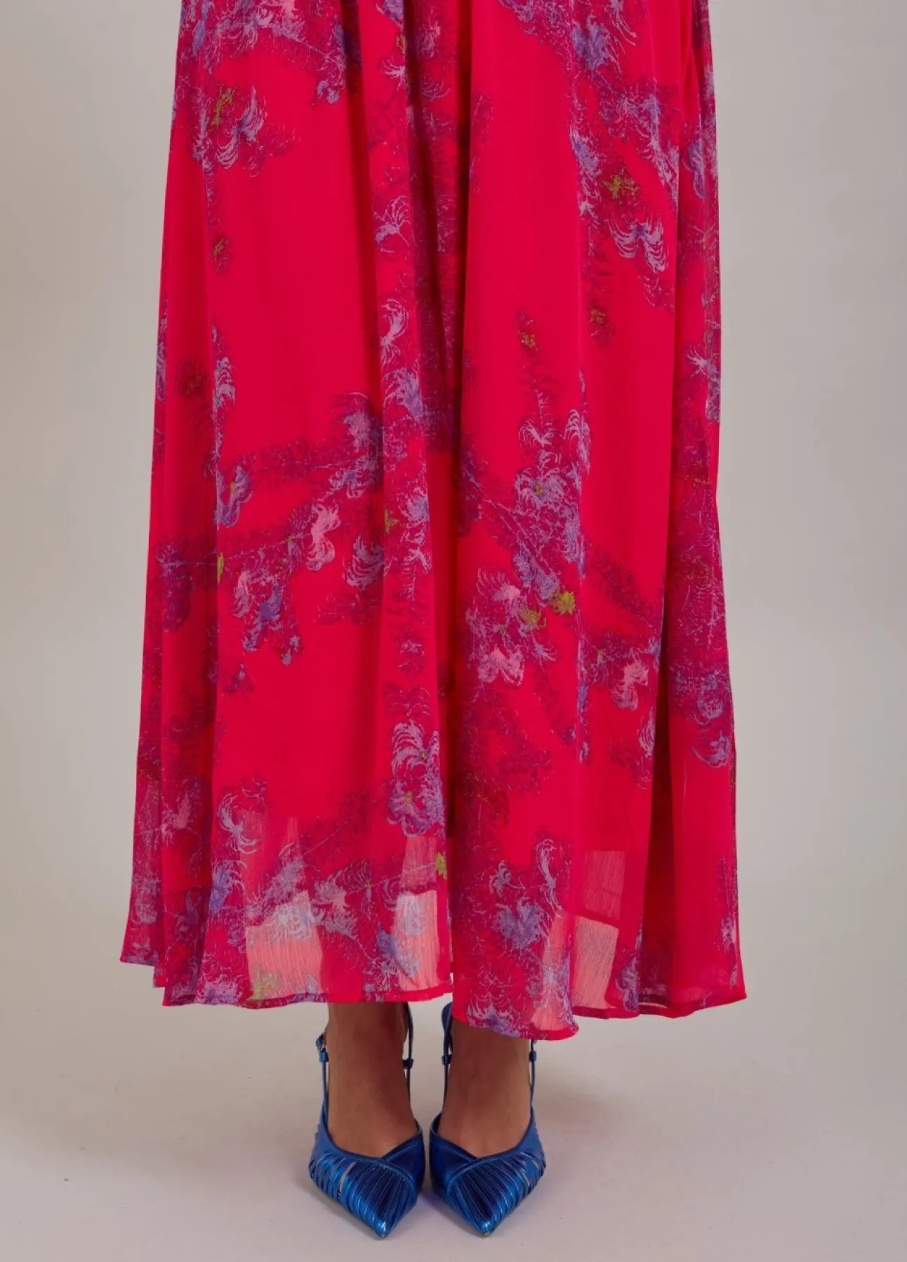 Kvinde Coster Copenhagen Kjoler^Lang Kjole M. Feather Bloom Print