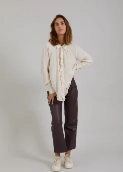 Kvinde Coster Copenhagen Bukser^Læder Leggins M. Udvidet Ben