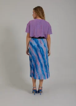 Kvinde Coster Copenhagen Nederdele^Plisseret Nederdel M. Faded Stripe Print