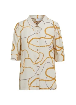 Kvinde Coster Copenhagen Skjorter Og Bluser^Skjorte M. 3/4 Laengde Aermer Og Chain Print
