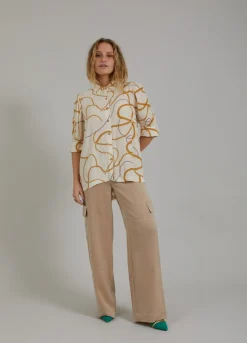 Kvinde Coster Copenhagen Skjorter Og Bluser^Skjorte M. 3/4 Laengde Aermer Og Chain Print