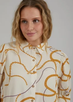 Kvinde Coster Copenhagen Skjorter Og Bluser^Skjorte M. 3/4 Laengde Aermer Og Chain Print