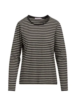 Kvinde Coster Copenhagen Skjorter Og Bluser^Stribet T-Shirt M. Lange Aermer