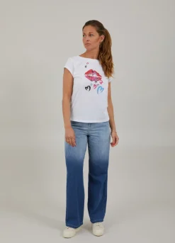 Kvinde Coster Copenhagen T-Shirts^T-Shirt M. Heart Lips Print