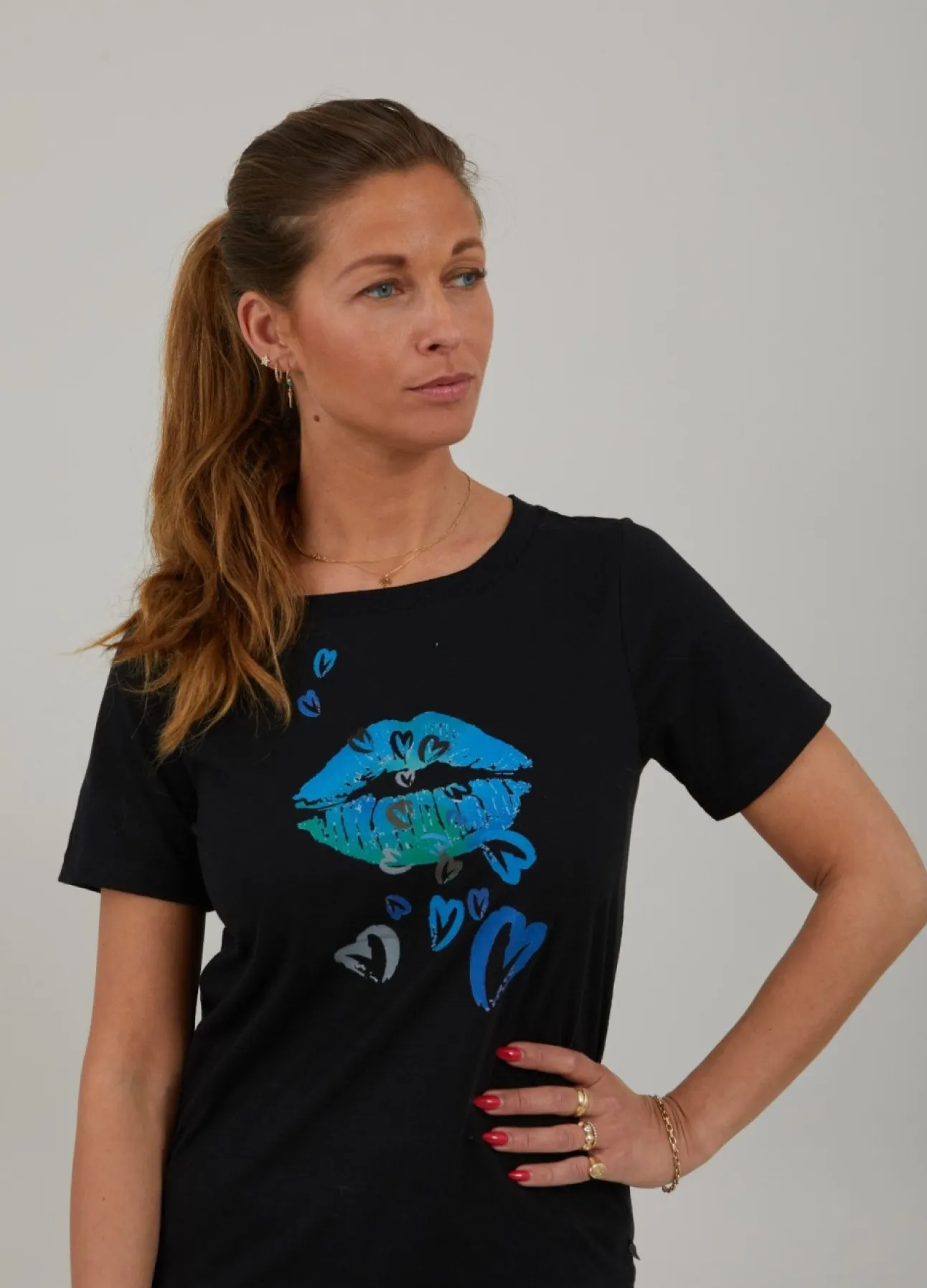 Kvinde Coster Copenhagen T-Shirts^T-Shirt M. Heart Lips Print